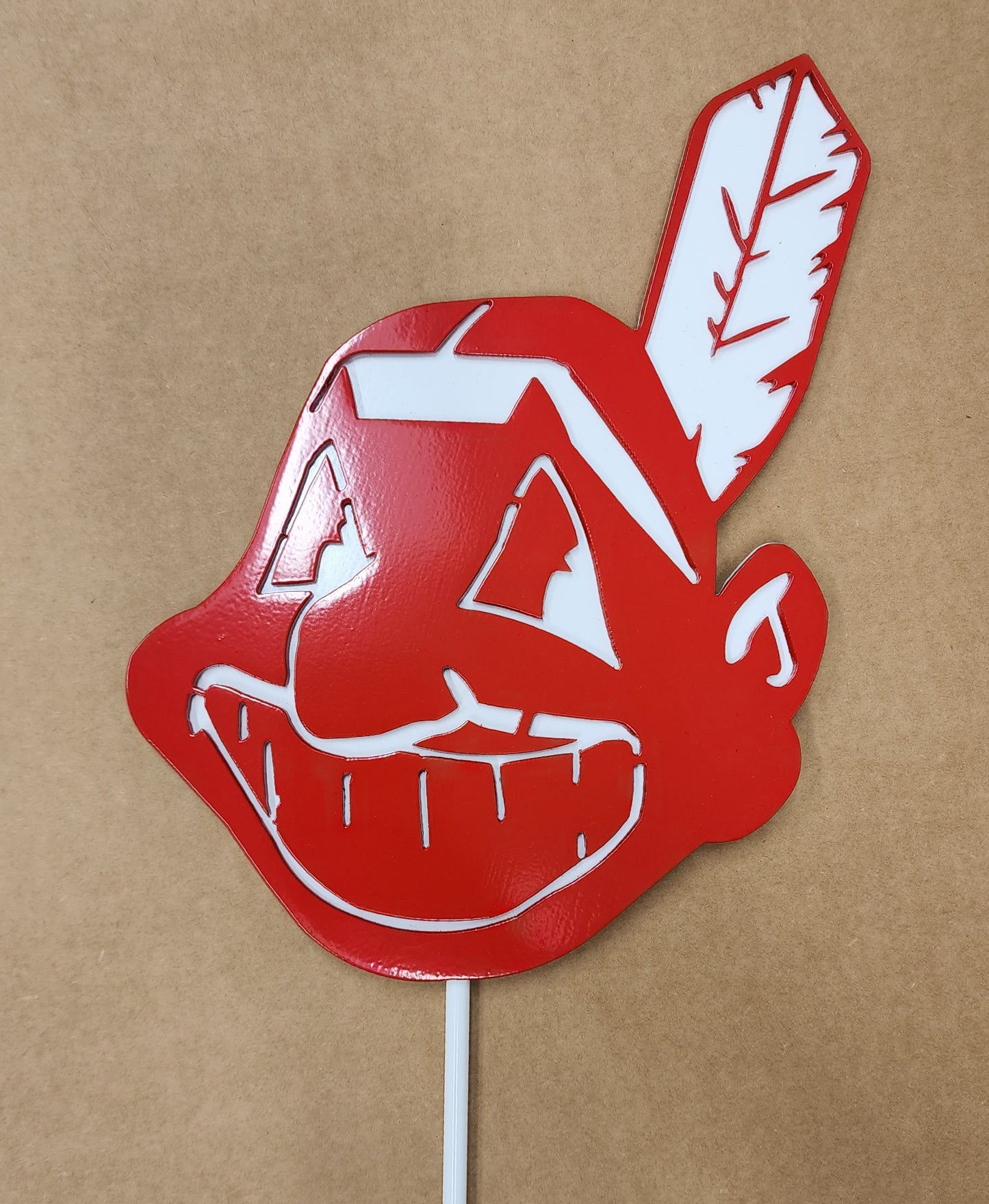 Cleveland Indians Chief Wahoo Yard Stake (layered)