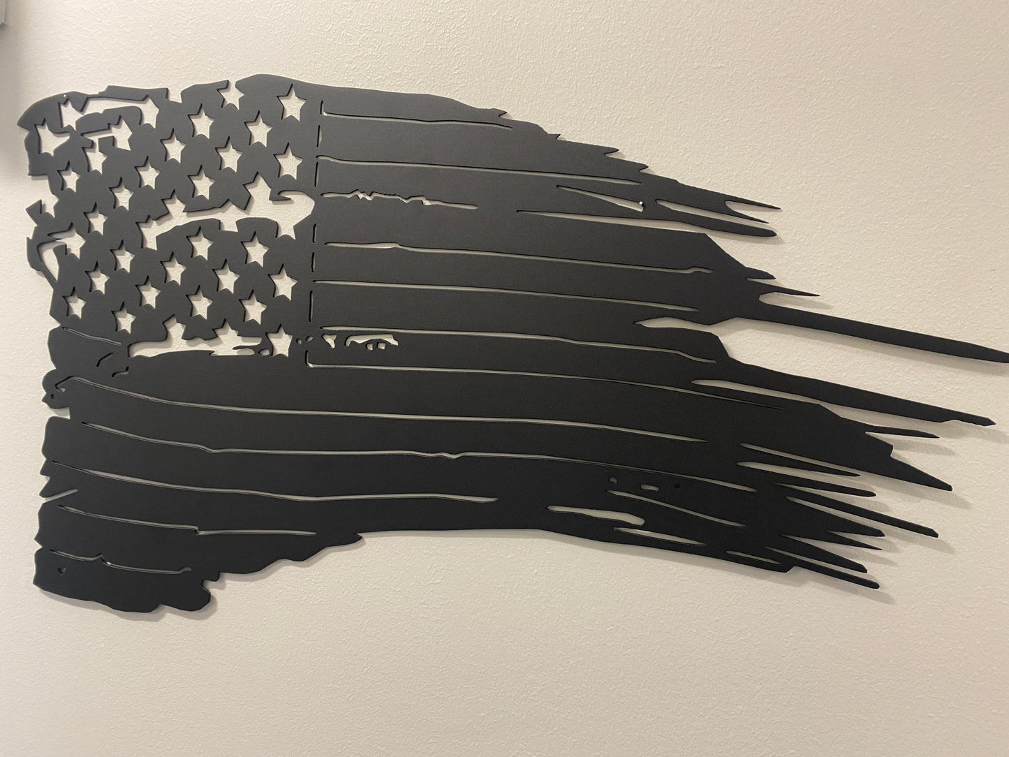 Tattered American Flag - Metal Wall Art