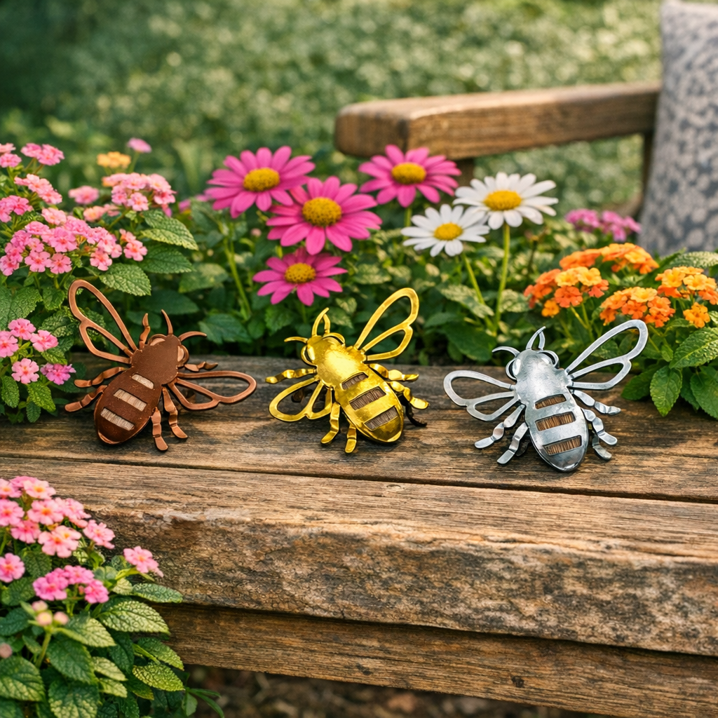 Metallic Bee accents for Home and Garden