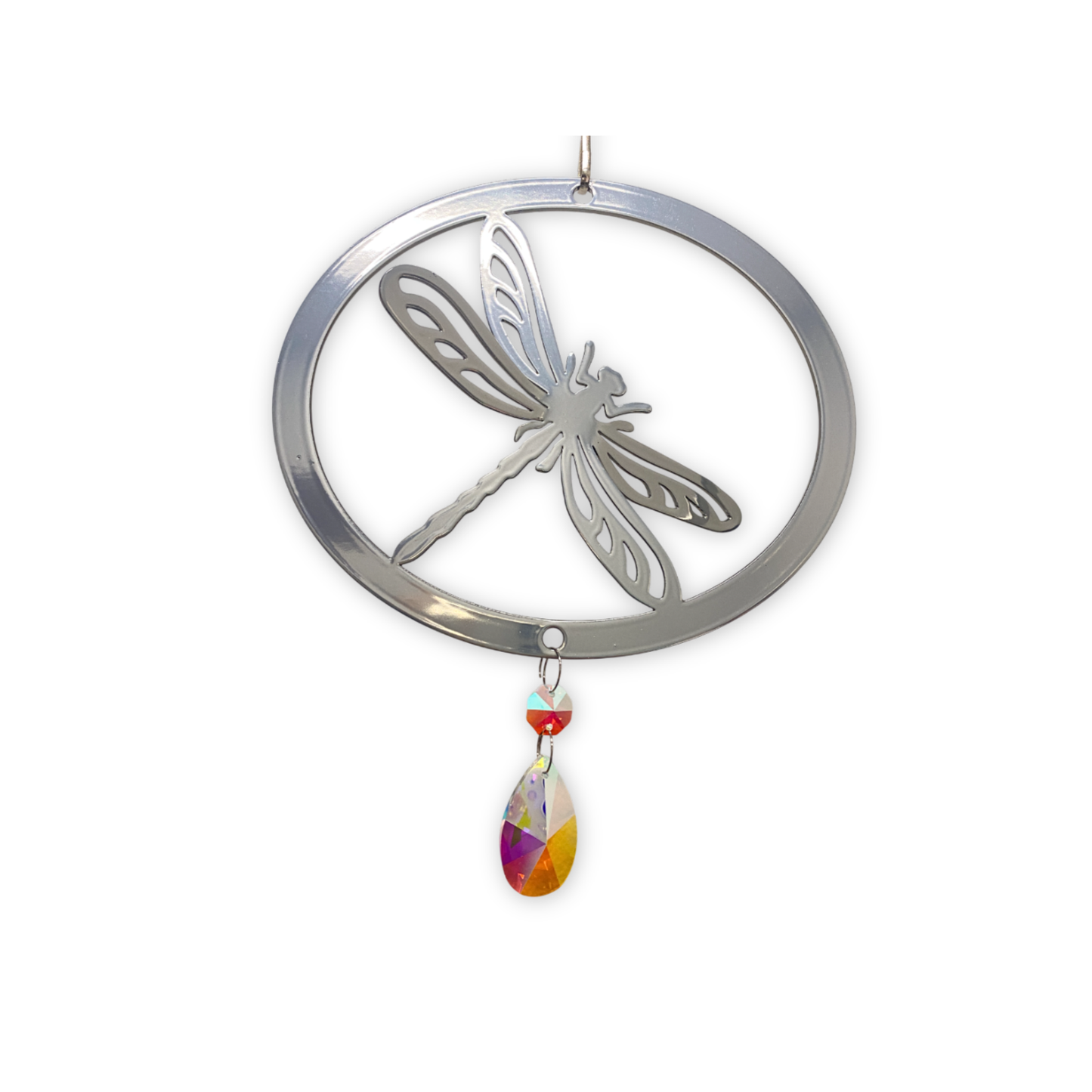 Dragonfly Spinner-Metallic wings, sparkling crystal and gentle motion for your garden