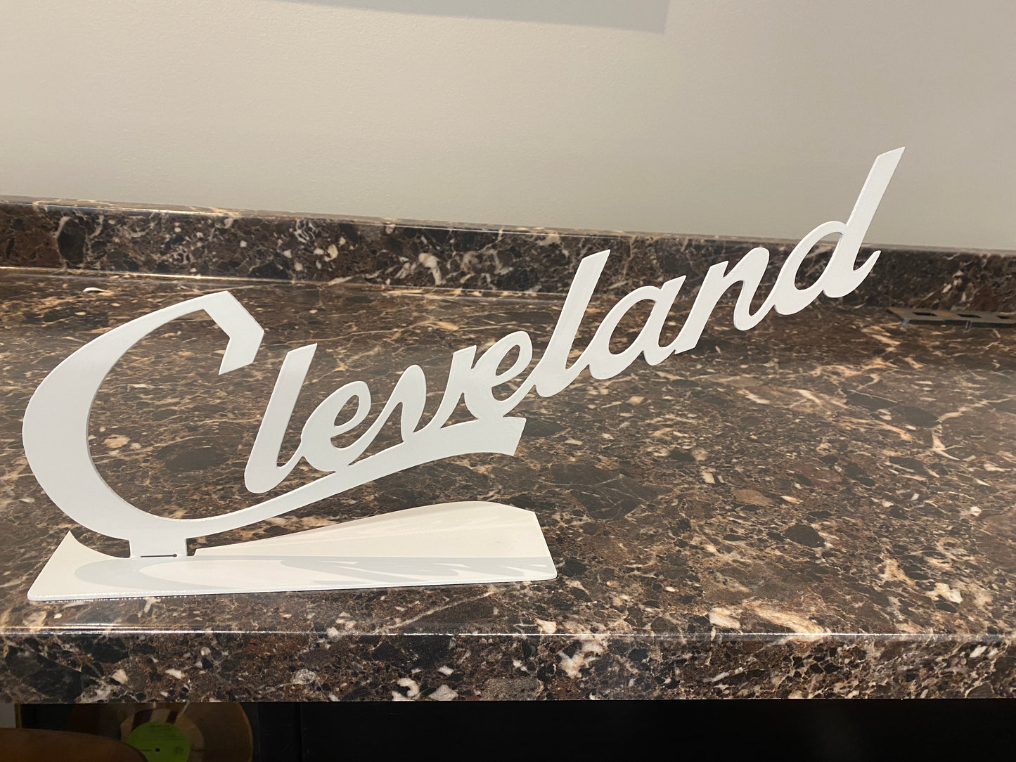 Cleveland Script Sign - Free Standing Desk Decor – Lakeview Metals