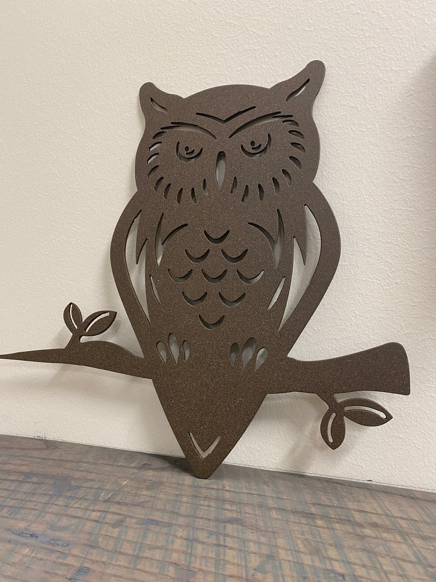 Metal Owl Tree Decor, Powder-coated Steel Owl Silhouette for Yard, Garden & Woodland Decor