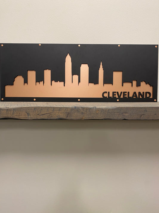Cleveland Oh Skyline Layered Metal Wall Art.