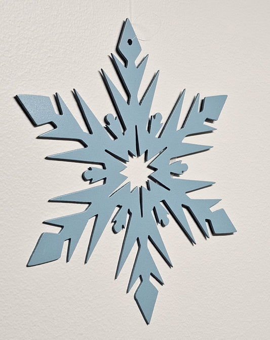Ice blue elsa 8" diameter snowflake metal art decoration ornament gift