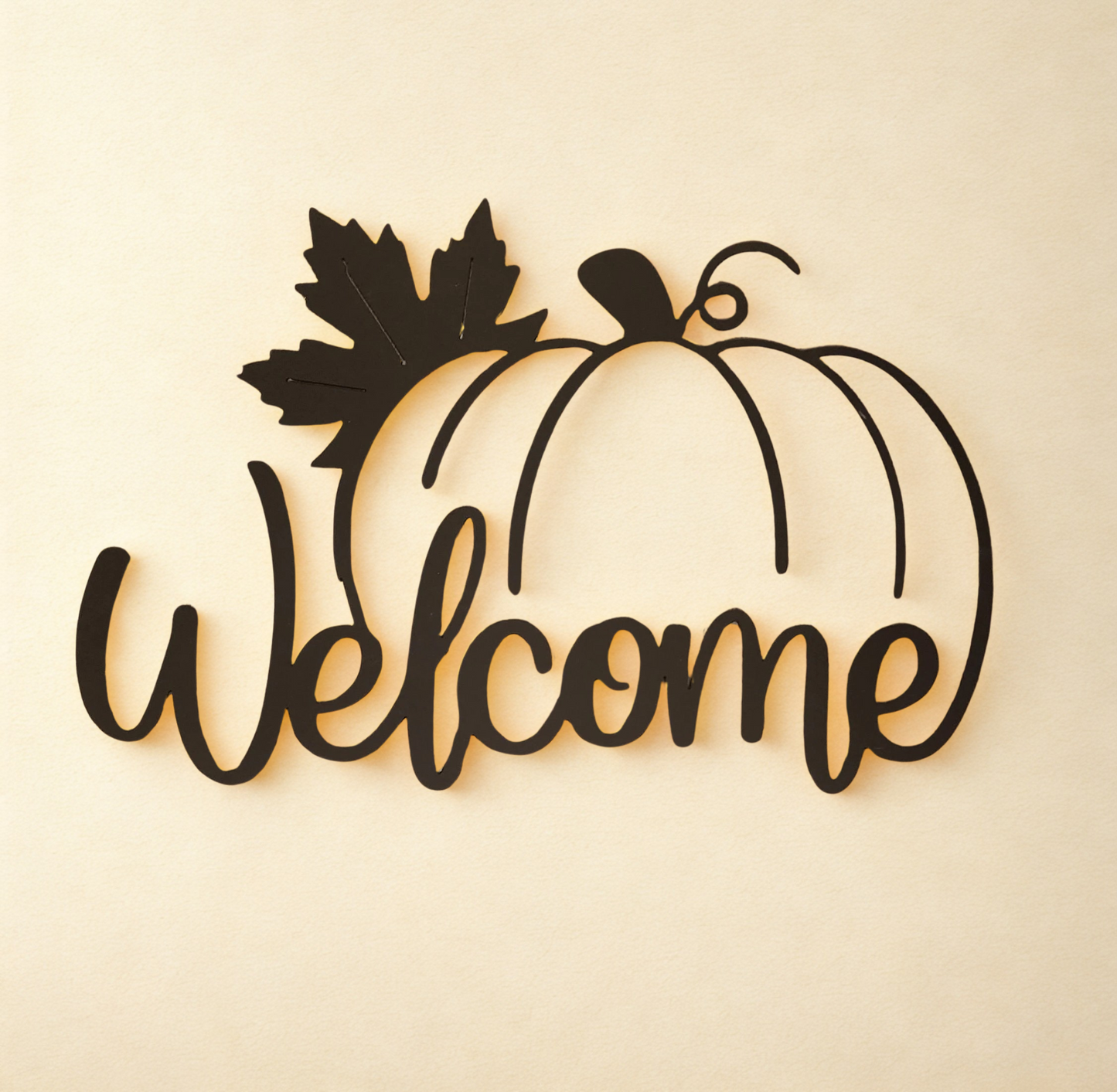 Welcome Metal Pumpkin - Fall Metal Wall Art | Pumpkin Metal Sign