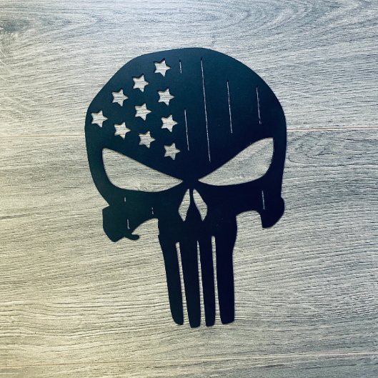 Punisher flag skull metal sign